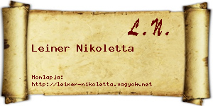 Leiner Nikoletta névjegykártya