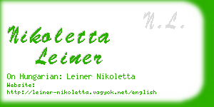 nikoletta leiner business card